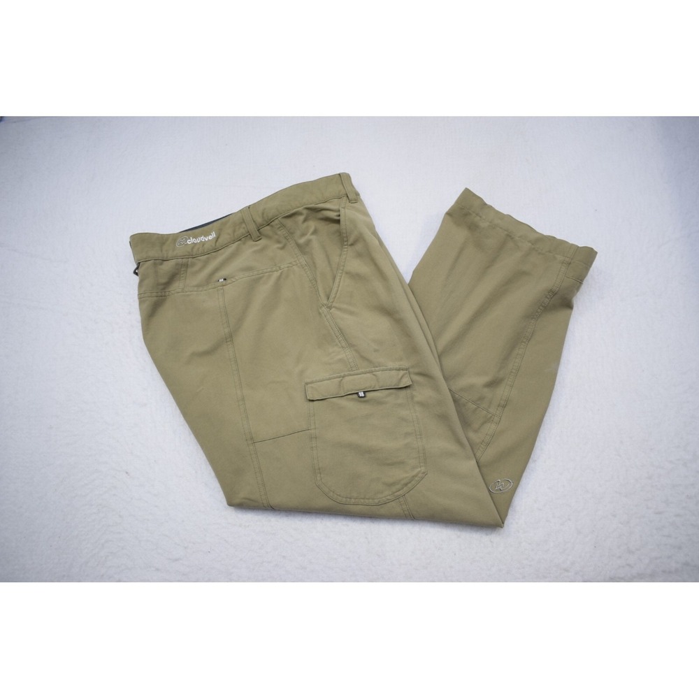 Cloudveil Cargo Hiking Pants Beige Performance Nylon Stretch Camping Men 38 x 28